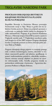 Triglav National Park leaflets (Mount Klek)