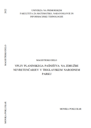 Vpliv planinskega pašništva na združbe nevretenčarjev v Triglavskem narodnem parku