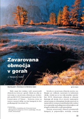 Zavarovana območja v gorah