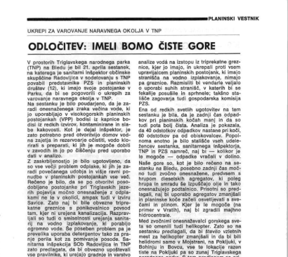 Odločitev: imeli bomo čiste gore 