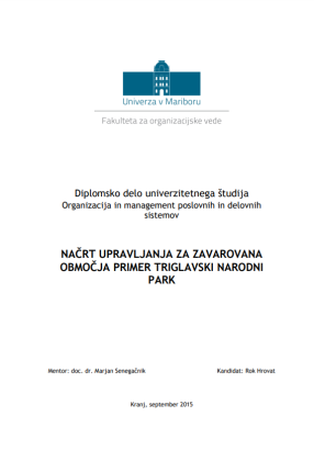 Načrt upravljanja za zavarovana območja primer Triglavski narodni park