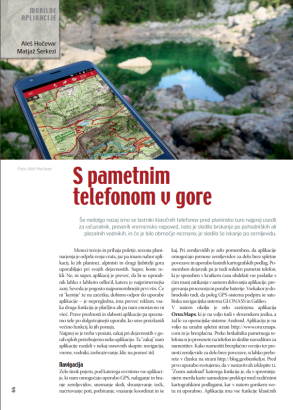 S pametnim telefonom v gore