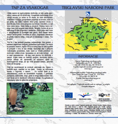 Triglav National Park leaflets (Triglav National Park for everyone)