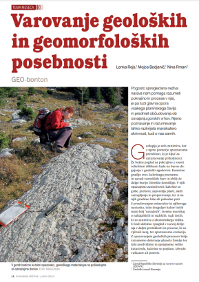 Varovanje geoloških in geomorfoloških posebnosti                                                                                                                                                                                                               