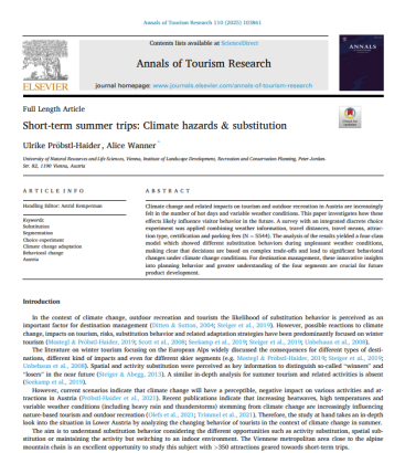 Short-term summer trips: Climate hazards & substitution